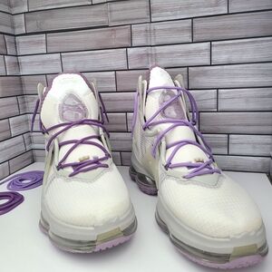 🔥 Nike LeBron 19 “Strive For Greatness” White Purple | Air Max Cushion | Clean